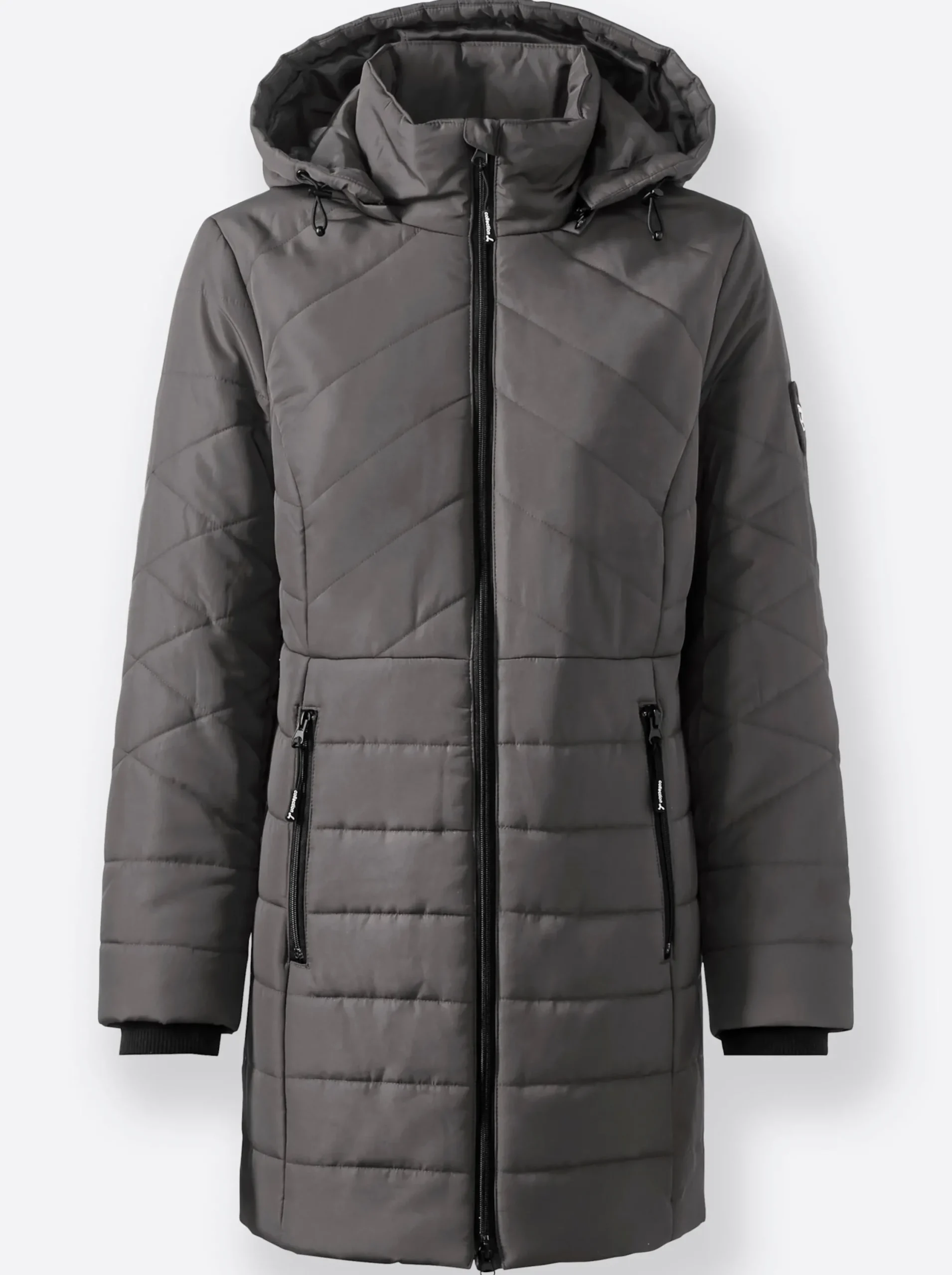 Jacken| Steppjacke mit seitlichen Reißverschlüssen anthrazit