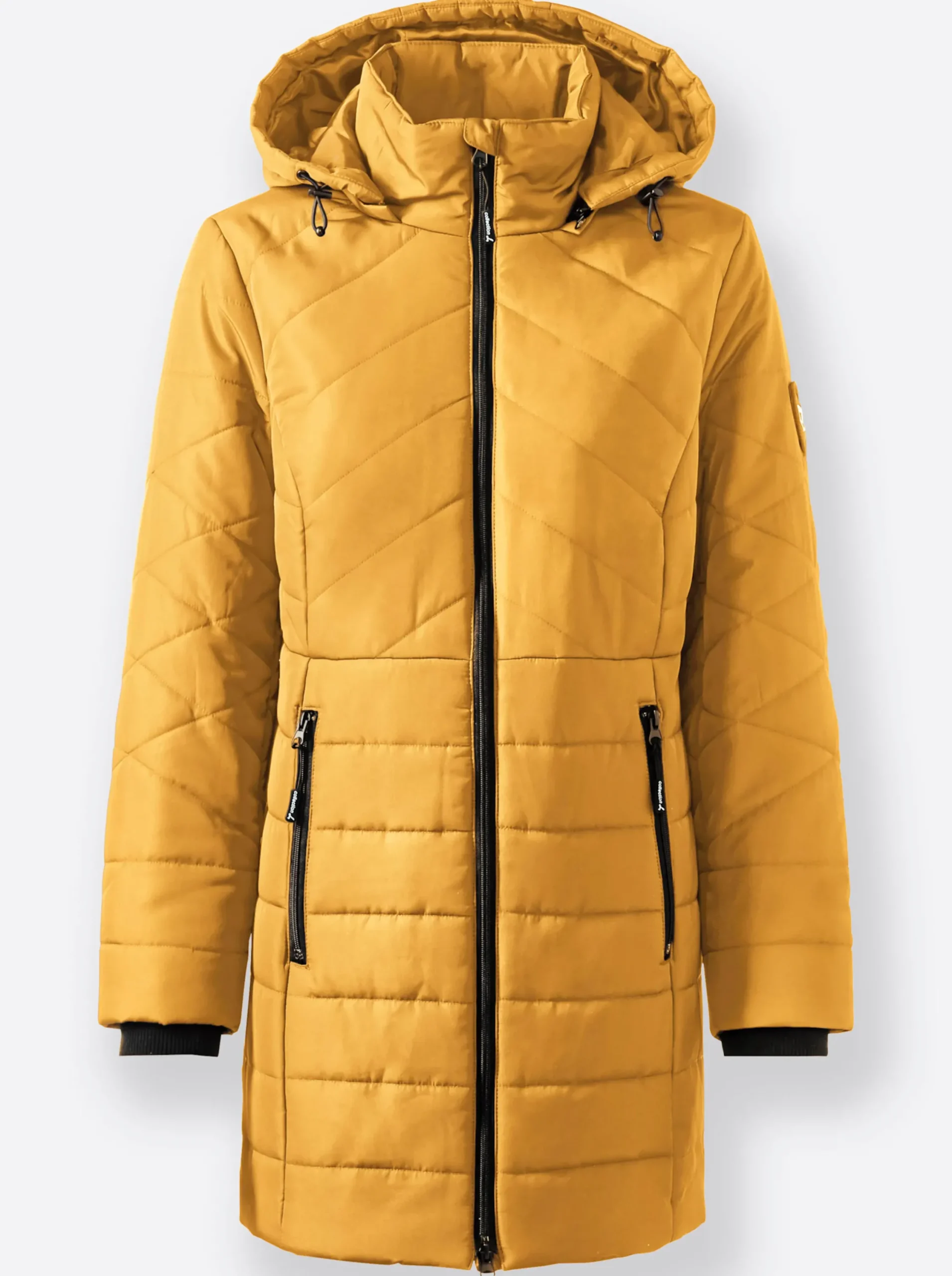 Jacken| Steppjacke mit seitlichen Reißverschlüssen ocker
