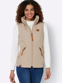 Jacken| Steppweste in Microfaser-Qualität beige