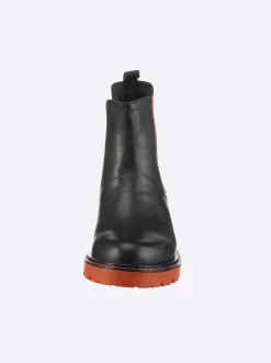 Stiefeletten|Stiefel|heine Stiefelette schwarz-orange
