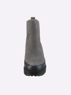 Stiefeletten|Stiefel|heine Stiefelette grau-bleu-metallic