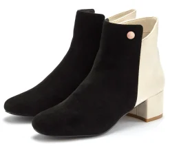Stiefeletten|Stiefel|LASCANA Stiefelette schwarz/creme