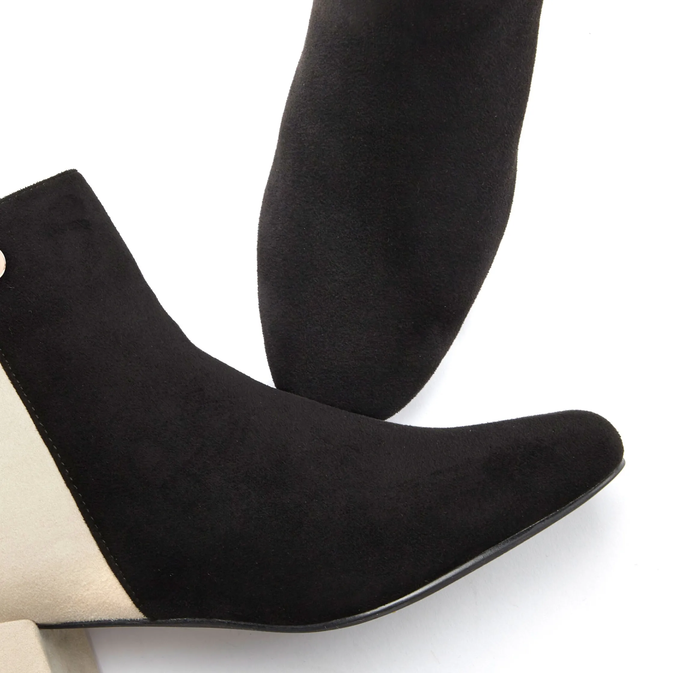 Stiefeletten|Stiefel|LASCANA Stiefelette schwarz/creme