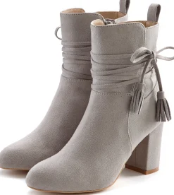 Stiefeletten|Stiefel|LASCANA Stiefelette hellgrau
