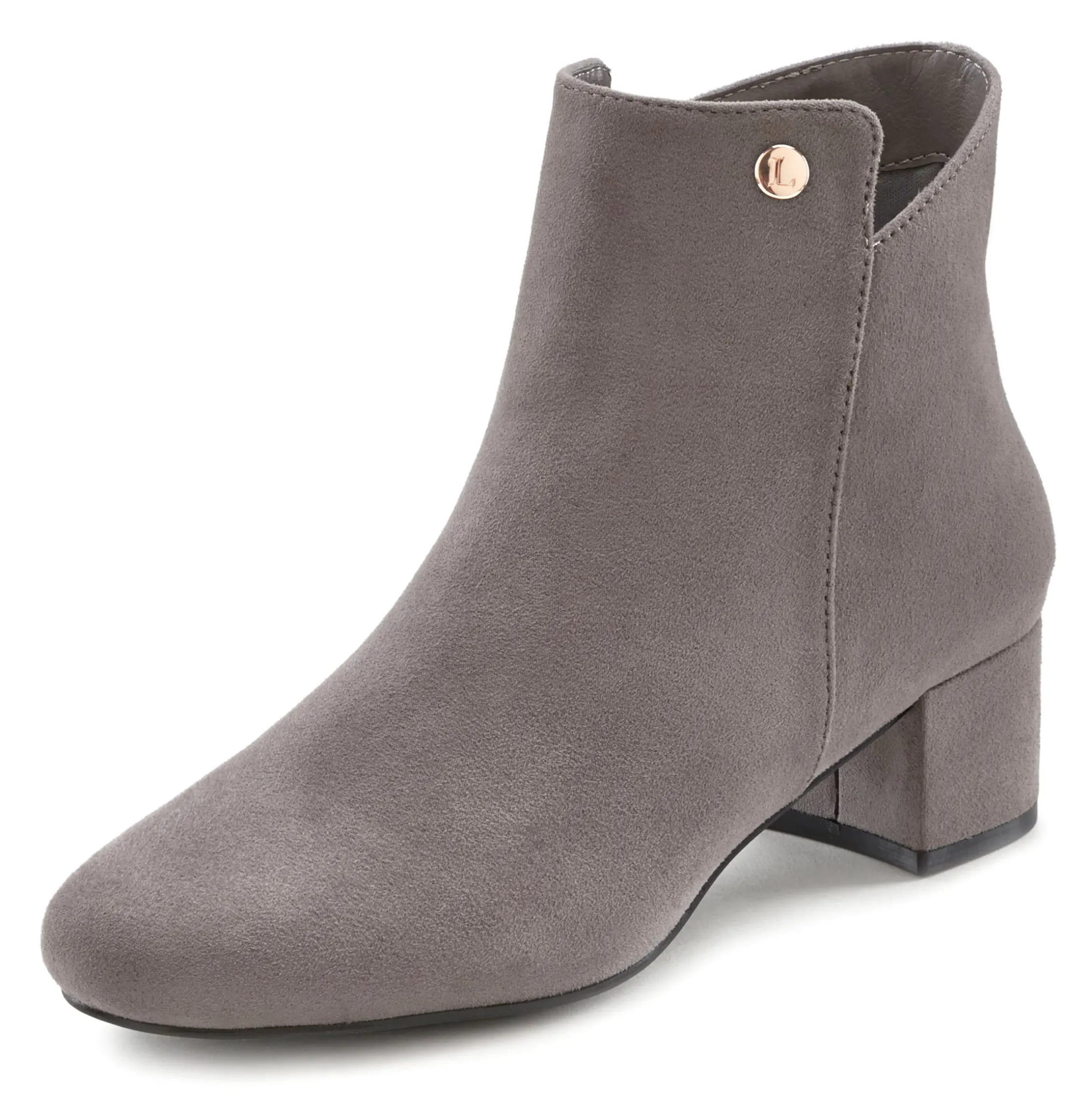 Stiefeletten|Stiefel|LASCANA Stiefelette hellgrau