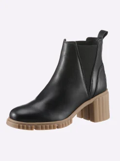 Stiefeletten|Stiefel|heine Stiefelette schwarz-camel