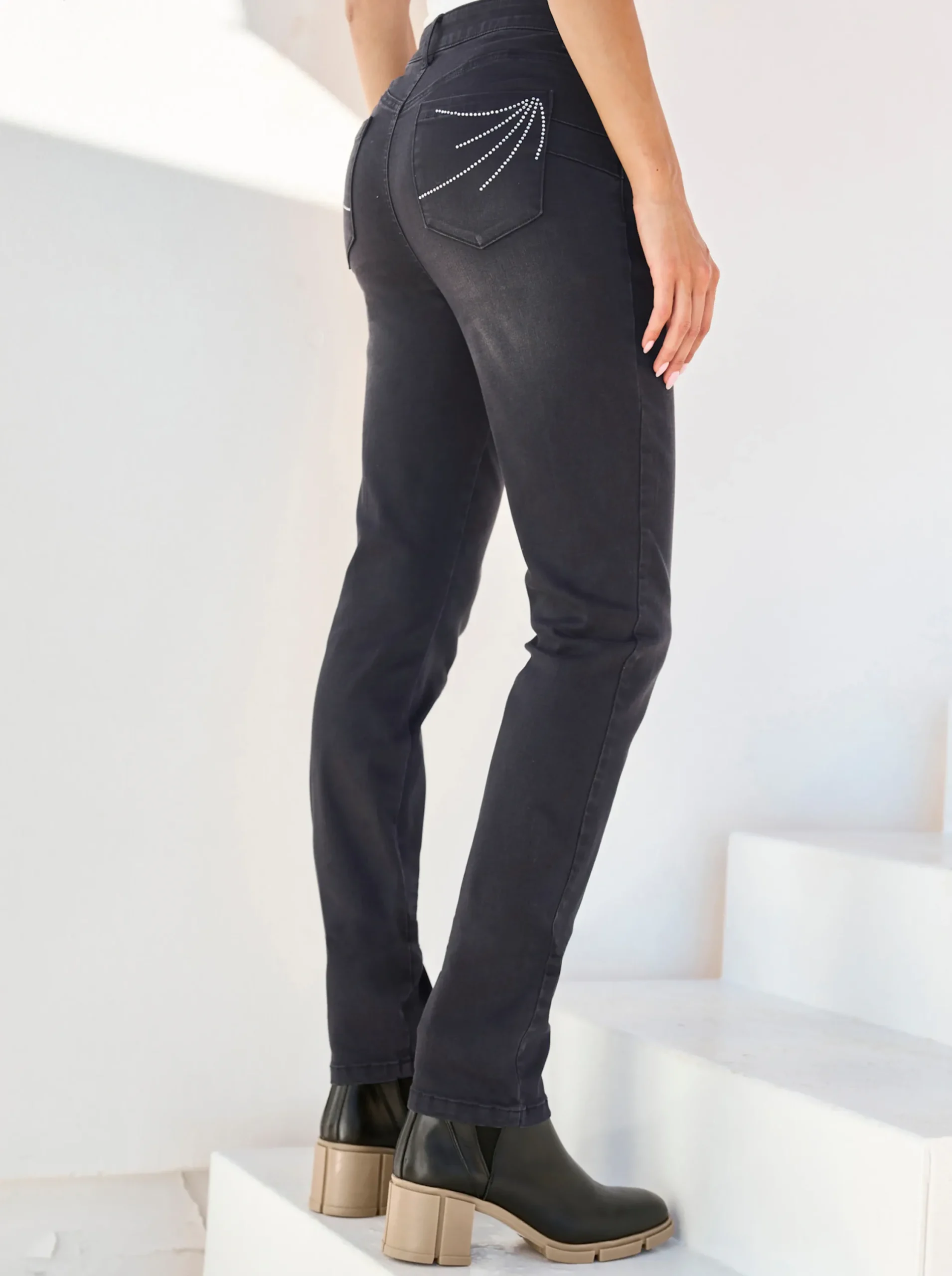 Stiefeletten|Stiefel|heine Stiefelette schwarz-camel