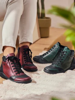 Stiefeletten|Stiefel|Remonte Stiefelette mit Reißverschluss dunkelgrün