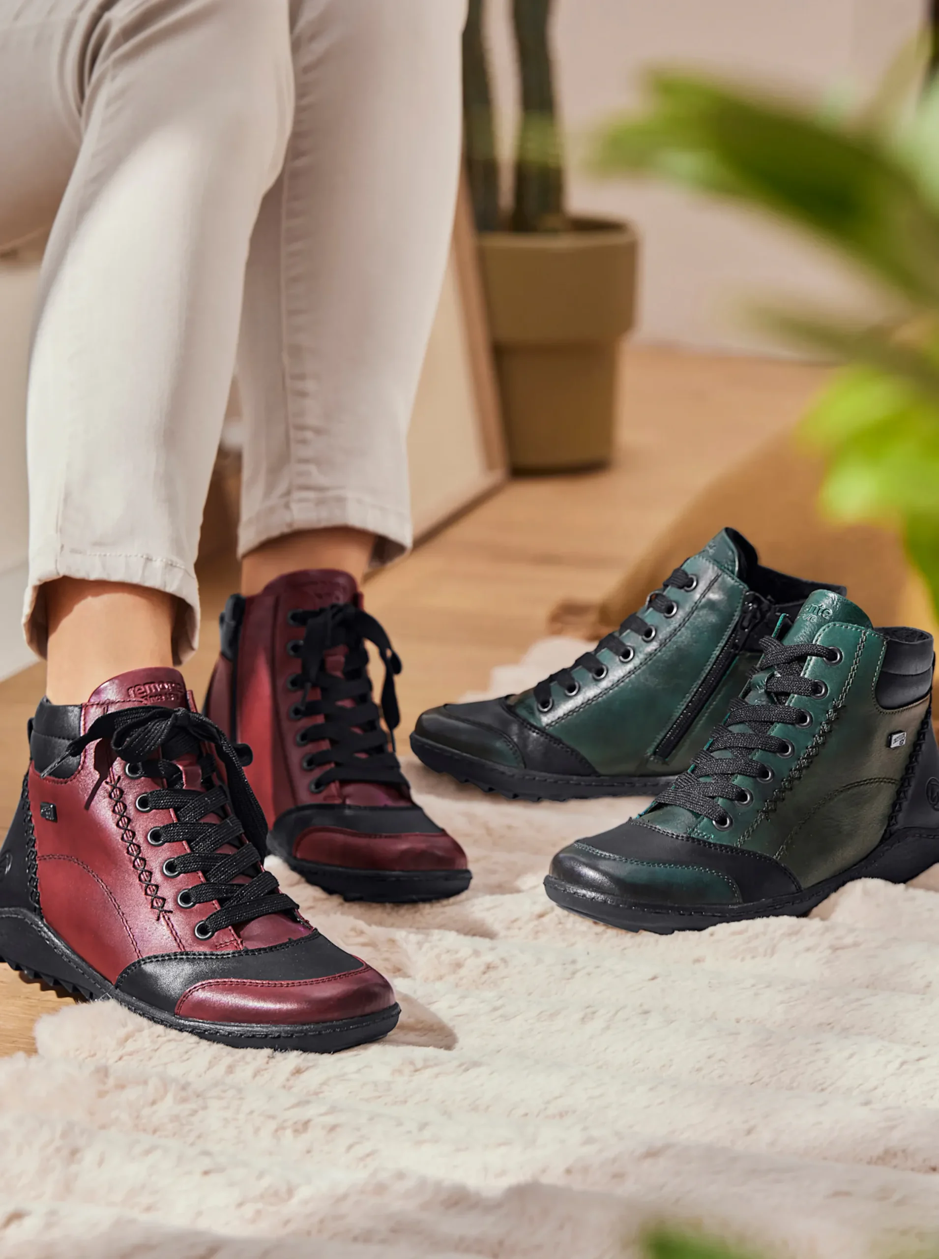 Stiefeletten|Stiefel|Remonte Stiefelette mit Reißverschluss dunkelgrün