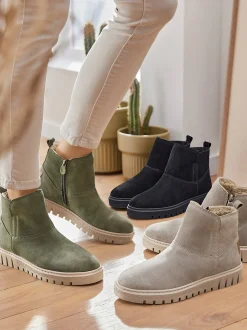 Stiefeletten|Stiefel|airsoft modern+ Stiefelette mit seitlichem Reißverschluss schwarz