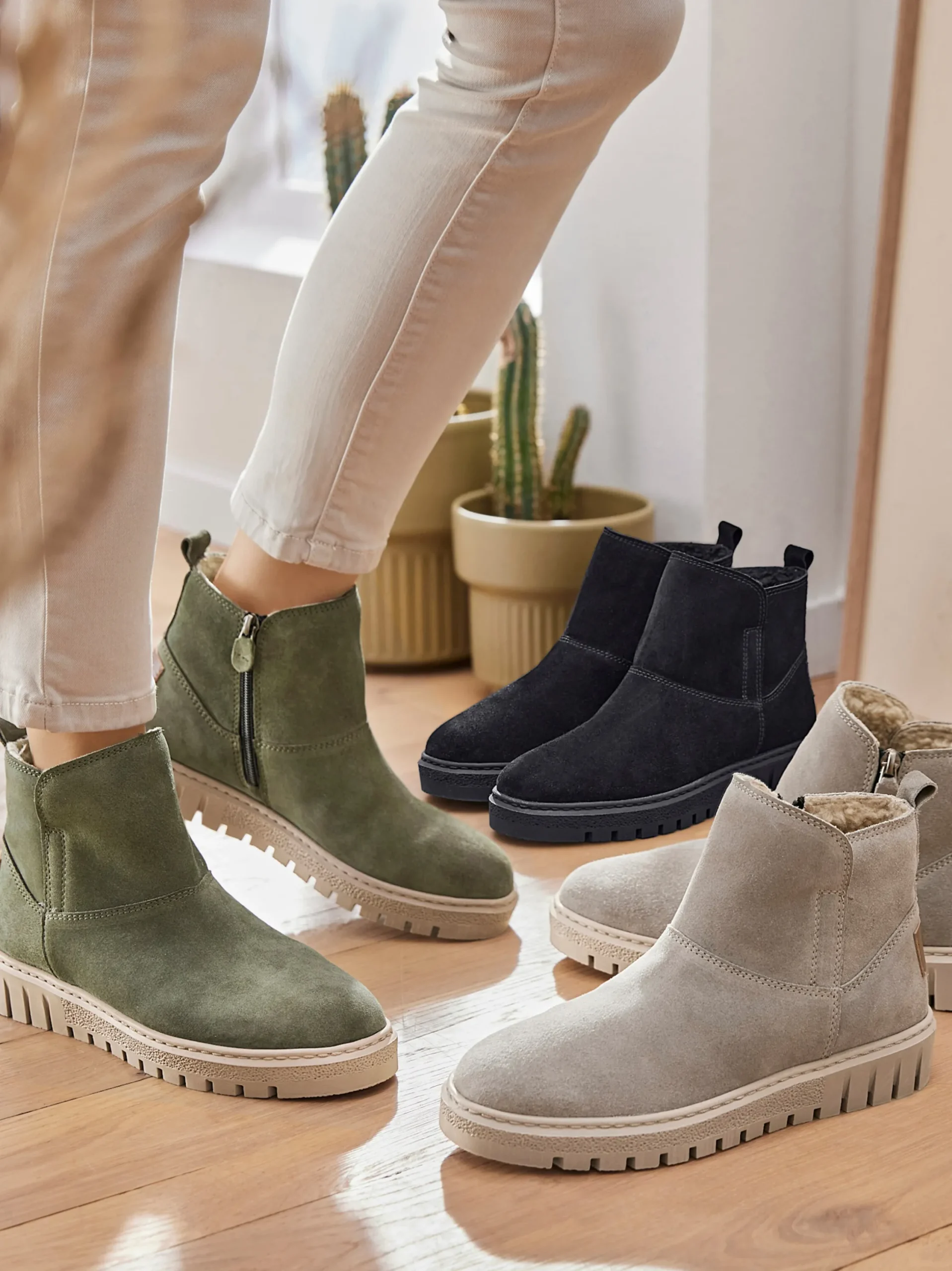 Stiefeletten|Stiefel|airsoft modern+ Stiefelette mit seitlichem Reißverschluss oliv
