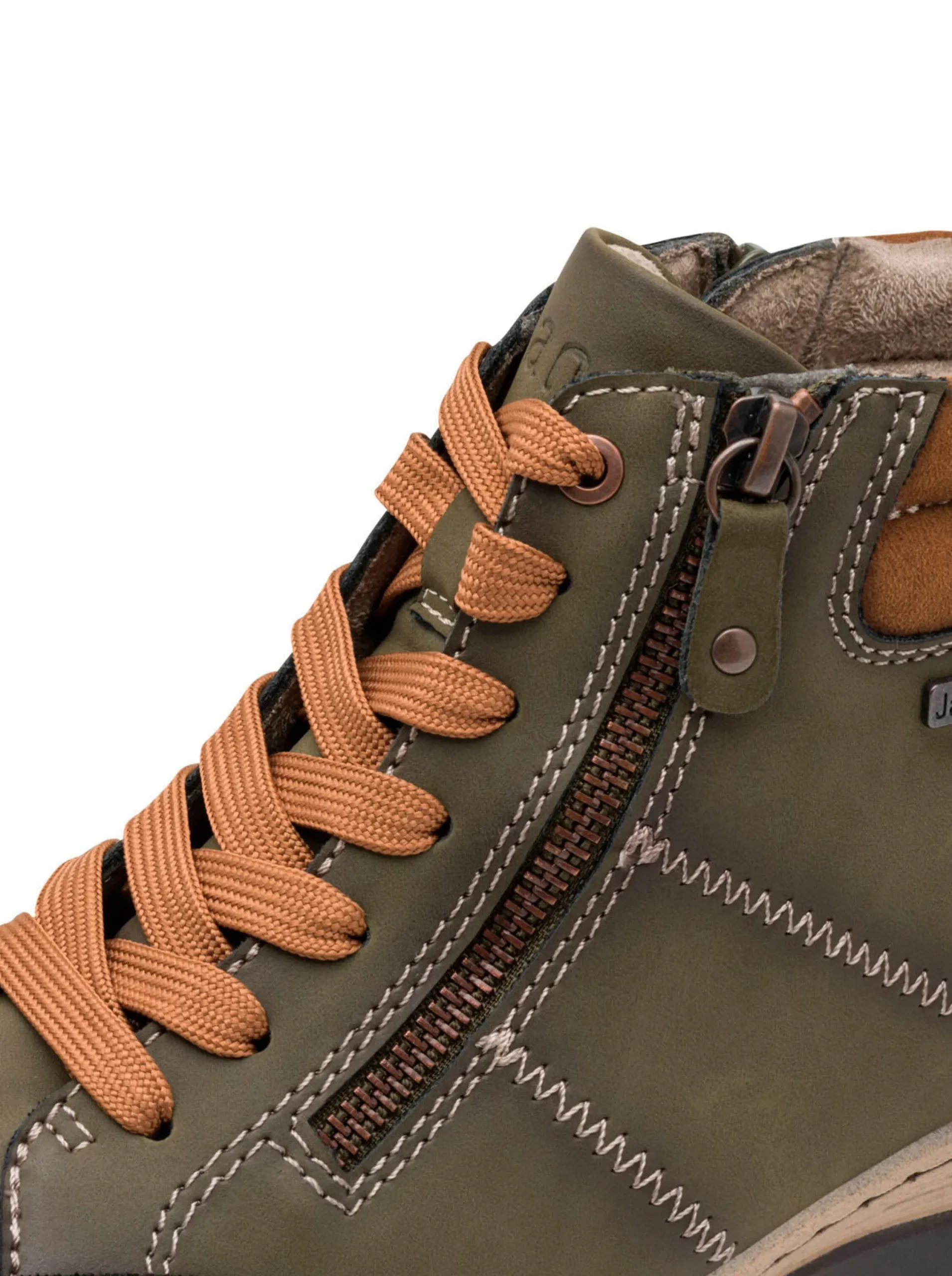 Stiefeletten|Stiefel|Jana Stiefelette mit Ziernähten khaki