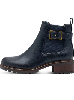 Stiefeletten|Stiefel|Jana Stiefelette mit Zierriegel nachtblau