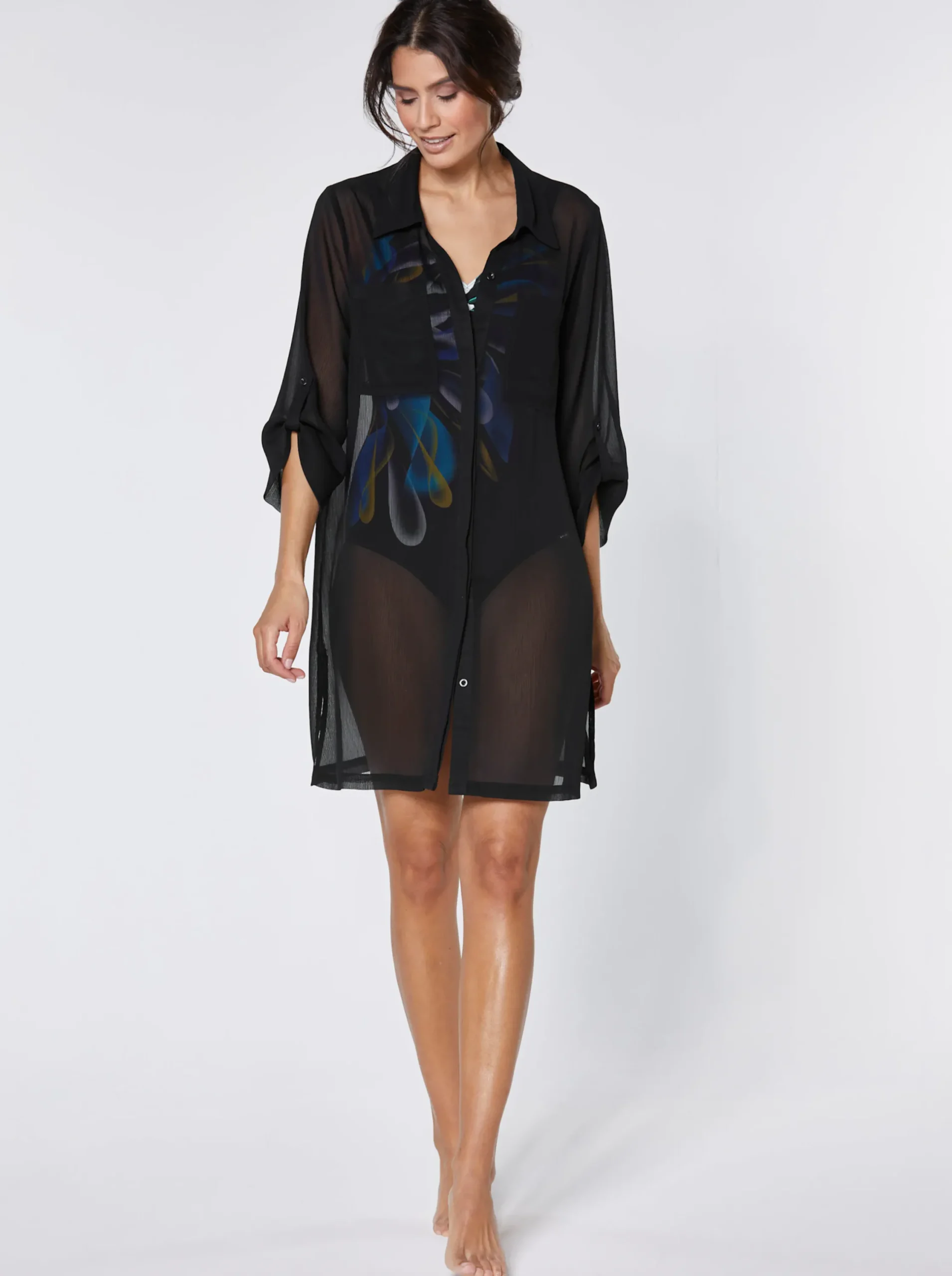 Strandmode|feel good Strandbluse schwarz