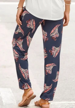 Strandmode|LASCANA Strandhose marine-rosé-bedruckt