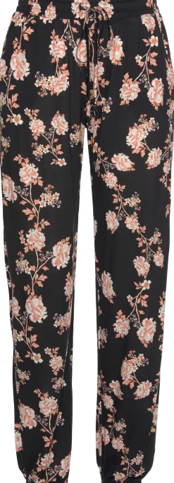 Hosen|LASCANA Strandhose schwarz-orange-bedruckt
