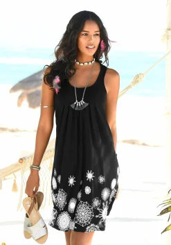 Strandkleider|Kleider|Beachtime Strandkleid schwarz-weiß