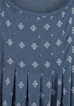 Strandkleider|Beachtime Strandkleid blau-bedruckt