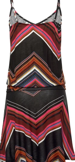 Strandkleider|Kleider|LASCANA Strandkleid schwarz-lila-bedruckt