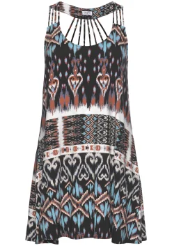 Strandkleider|Kleider|Buffalo Strandkleid schwarz-bedruckt