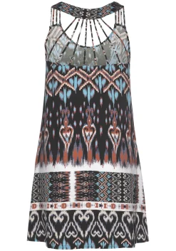 Strandkleider|Kleider|Buffalo Strandkleid schwarz-bedruckt