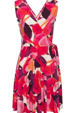 Strandkleider|Kleider|Vivance Strandkleid rot-lilabedruckt