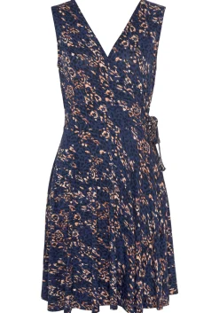 Strandkleider|Kleider|Vivance Strandkleid blau-rosébedruckt