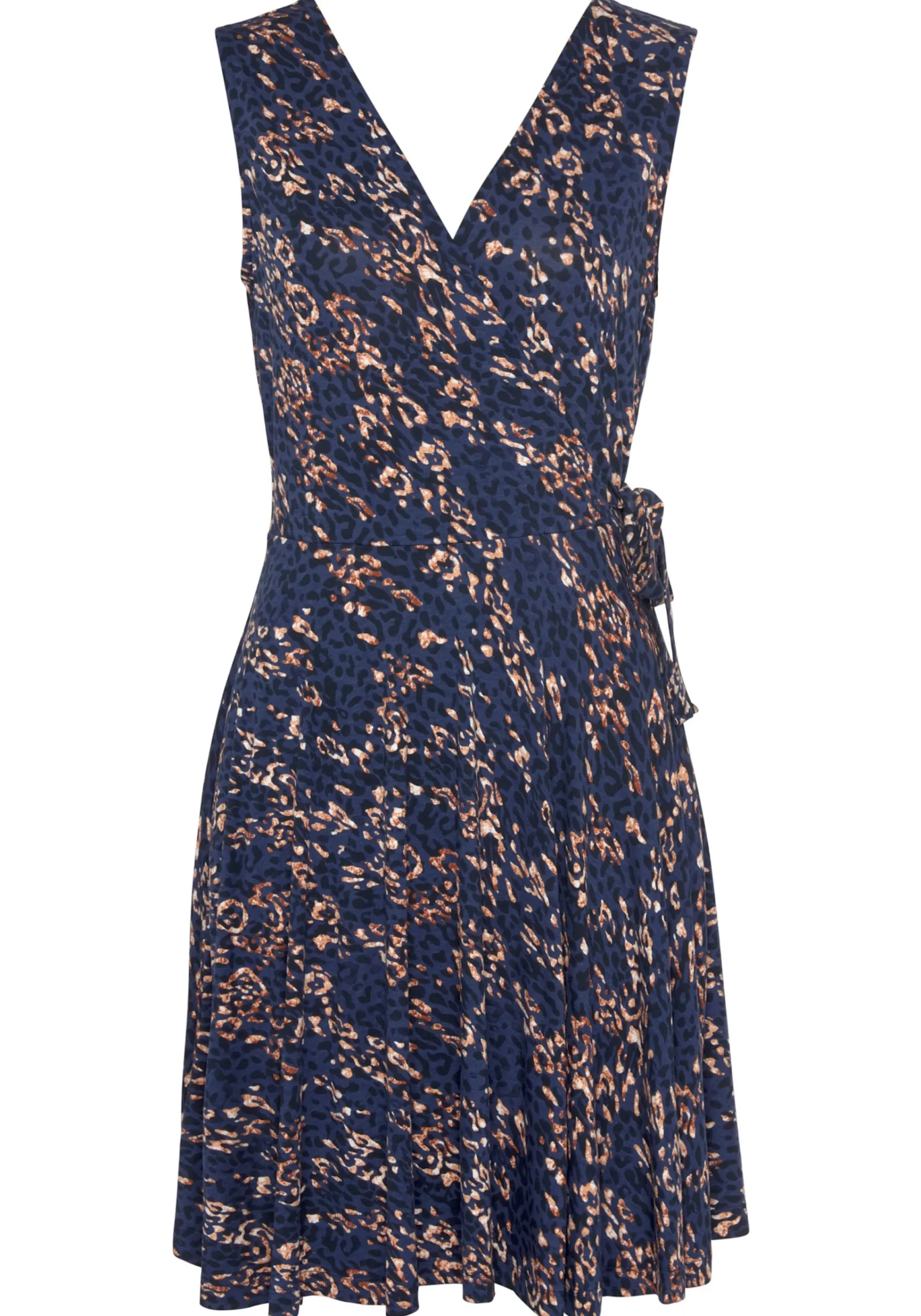 Strandkleider|Kleider|Vivance Strandkleid blau-rosébedruckt
