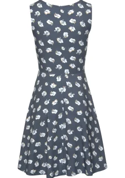 Strandkleider|Kleider|Beachtime Strandkleid graublau-bedruckt