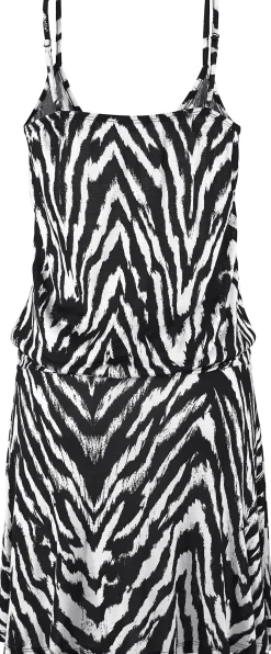 Kleider|Beachtime Strandkleid schwarz-weiß-bedruckt