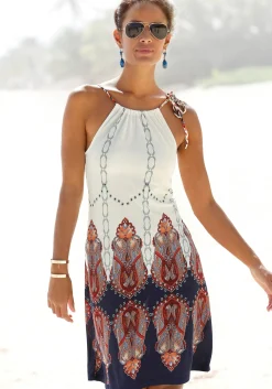 Strandkleider|Beachtime Strandkleid weiß-bunt-bedruckt