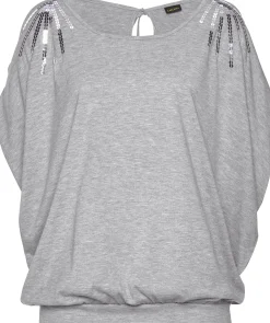 Strandmode|LASCANA Strandshirt grau-meliert