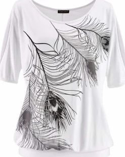 Strandmode|LASCANA Strandshirt weiß-bedruckt