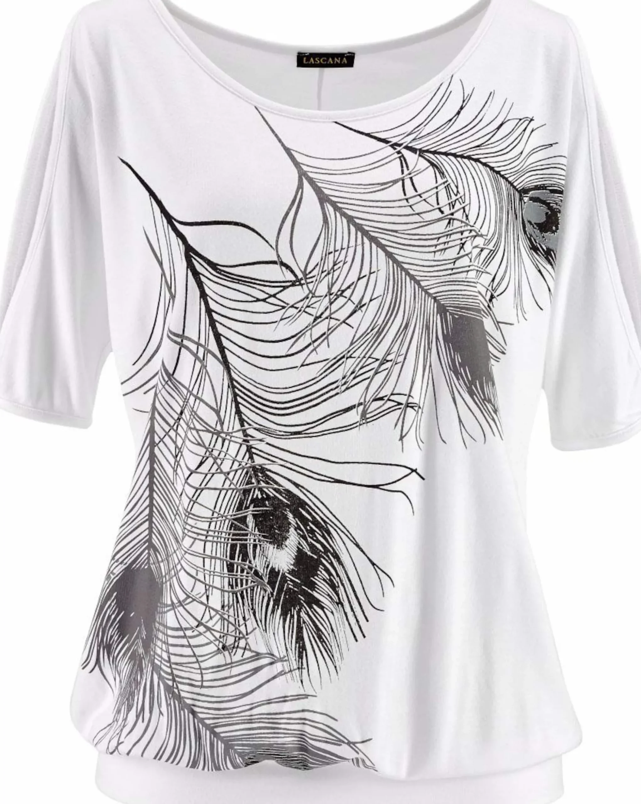 Strandmode|LASCANA Strandshirt weiß-bedruckt