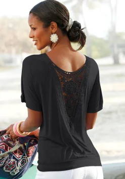 Strandmode|LASCANA Strandshirt schwarz