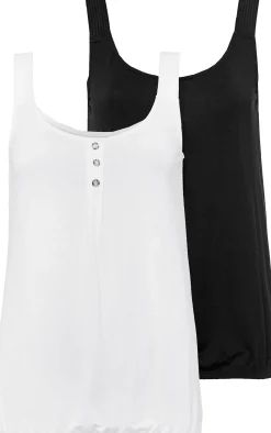 Shirts|LASCANA Strandtop creme,schwarz