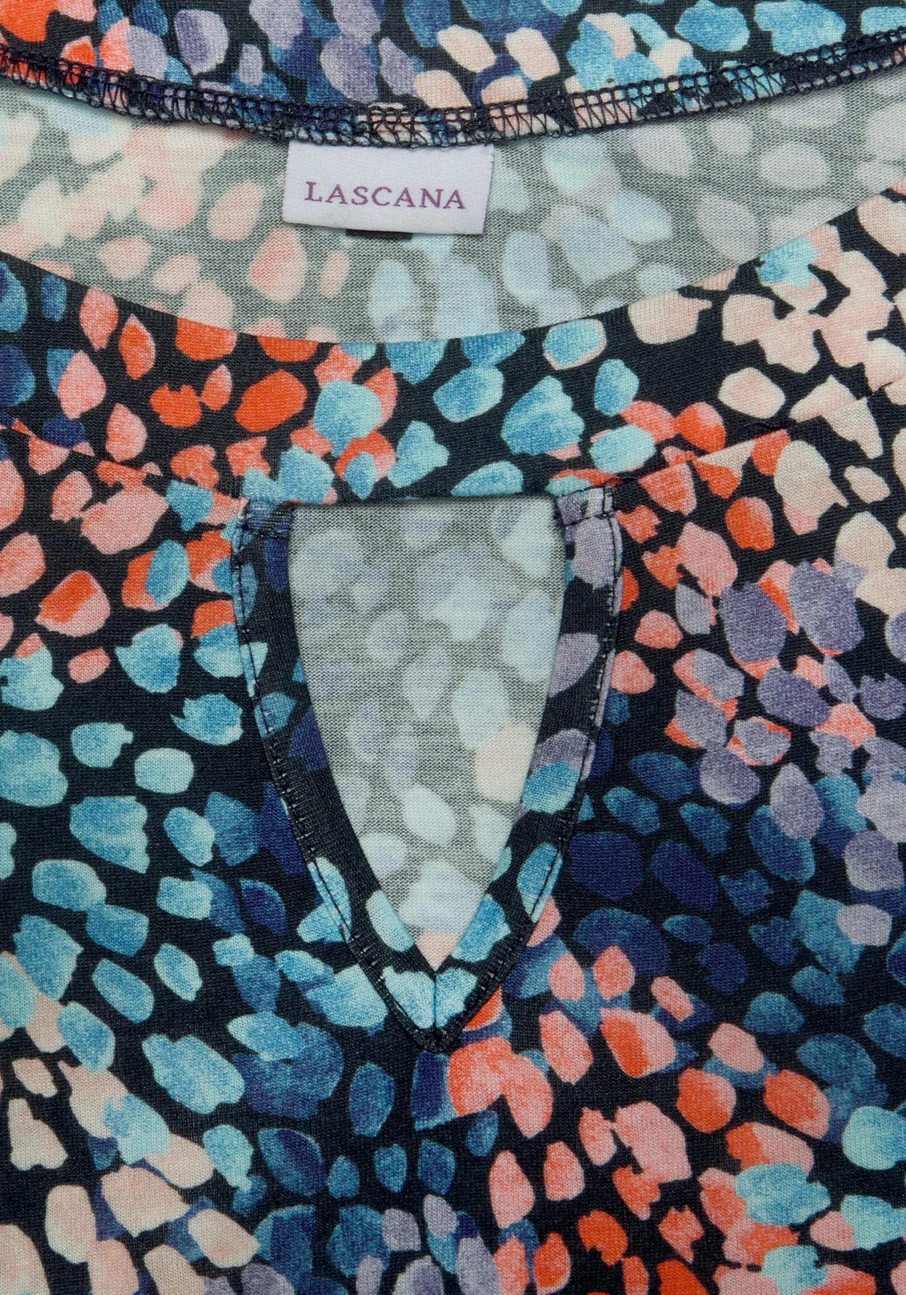 Strandmode|s.Oliver Strandtop blau-korallebedruckt