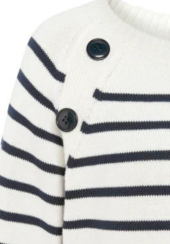 Strandmode|Vivance Streifenpullover weiß-marine