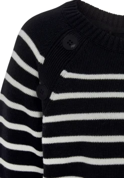 Strandmode|Vivance Streifenpullover schwarz-weiß
