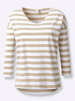 Shirts|heine Streifenshirt sand-weiß-gestreift