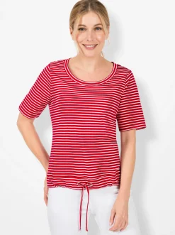 Strandmode|Shirts| Streifenshirt rot-gestreift