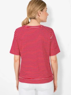 Strandmode|Shirts| Streifenshirt rot-gestreift