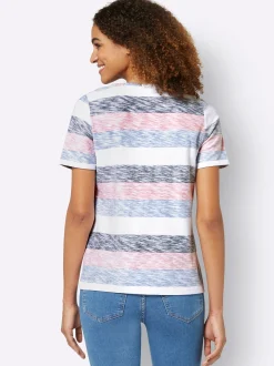 Shirts| Streifenshirt in Flammgarn-Qualität dunkelblau-weiß-gestreift