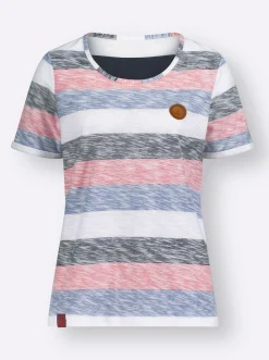 Shirts| Streifenshirt in Flammgarn-Qualität dunkelblau-weiß-gestreift