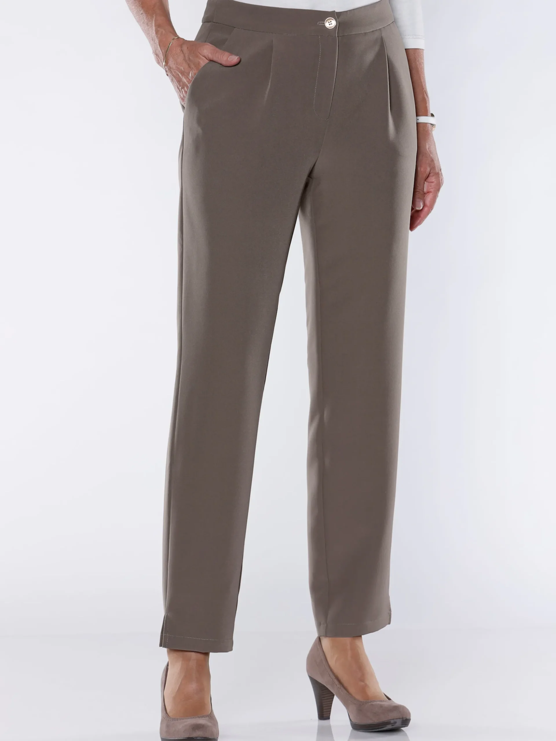 Hosen| Stretch-Hose in Koffer-Qualität dunkeltaupe