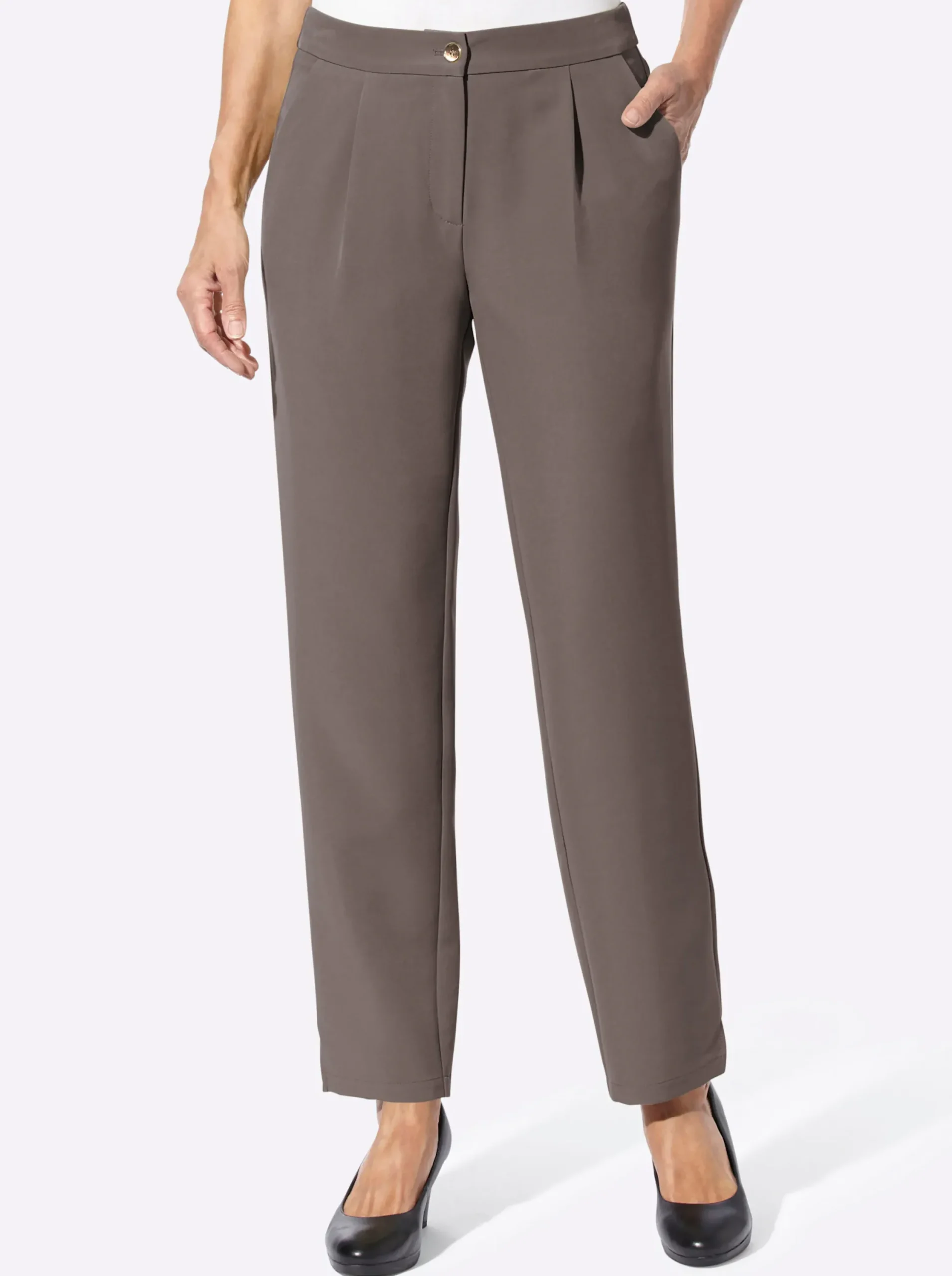 Hosen| Stretch-Hose in Koffer-Qualität dunkeltaupe