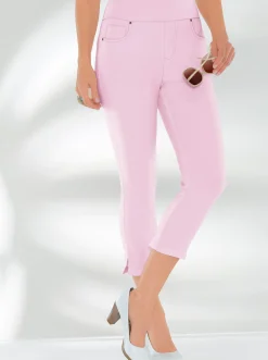 Strandmode| Stretch-Hose in Wadenlänge rosé
