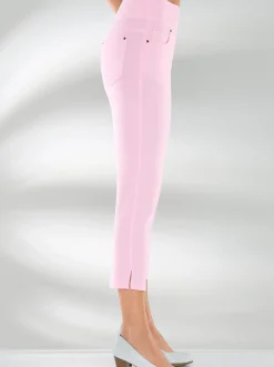 Strandmode| Stretch-Hose in Wadenlänge rosé