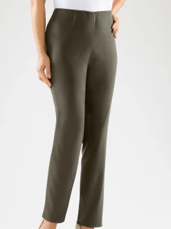 Hosen| Stretch-Hose mit innenliegendem Dehnbund khaki