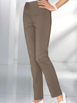 Hosen| Stretch-Hose mit innenliegendem Dehnbund taupe